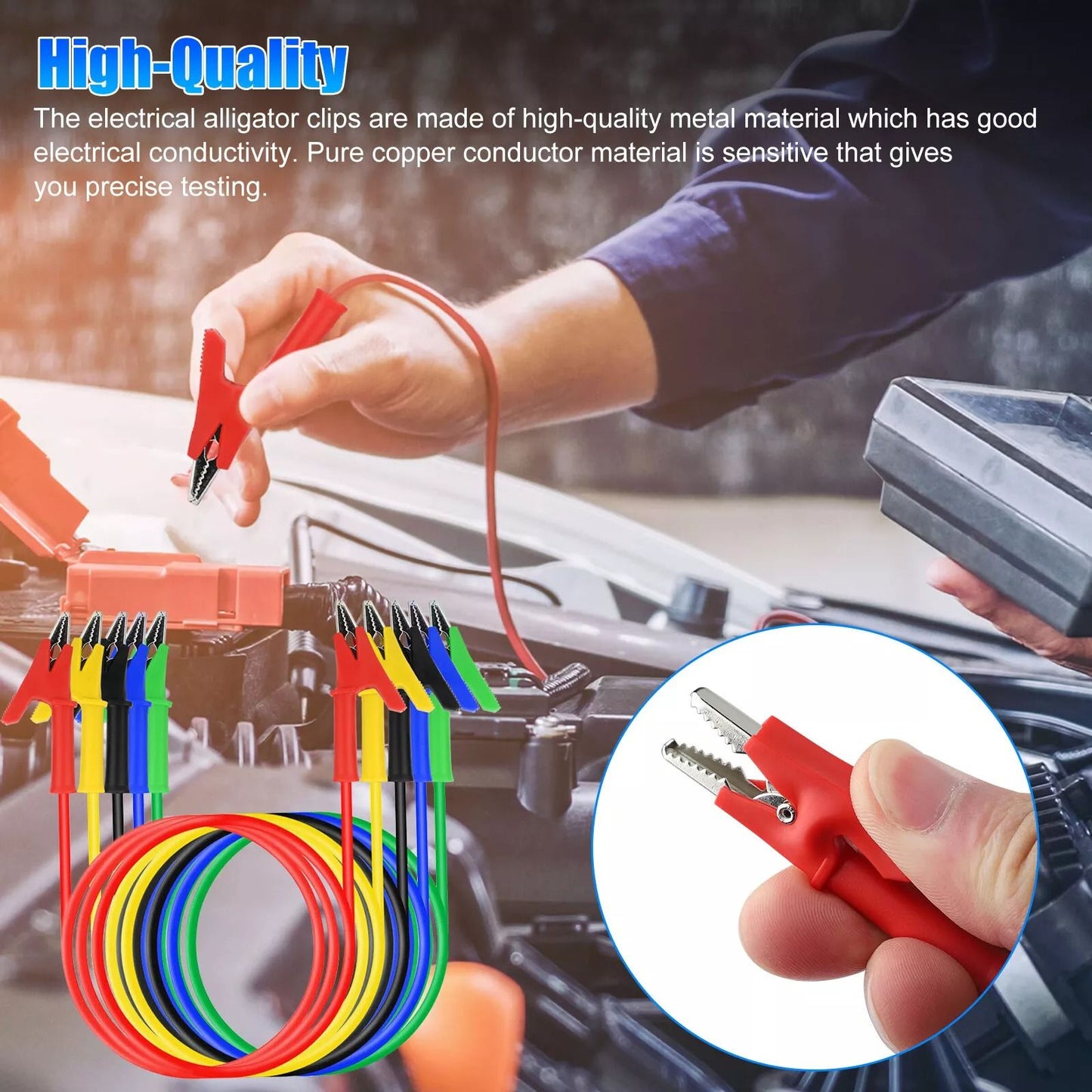 Alligator Clips Electrical Test Leads Set Durable Jumper Wires  Cables for Secure Connections 30V
