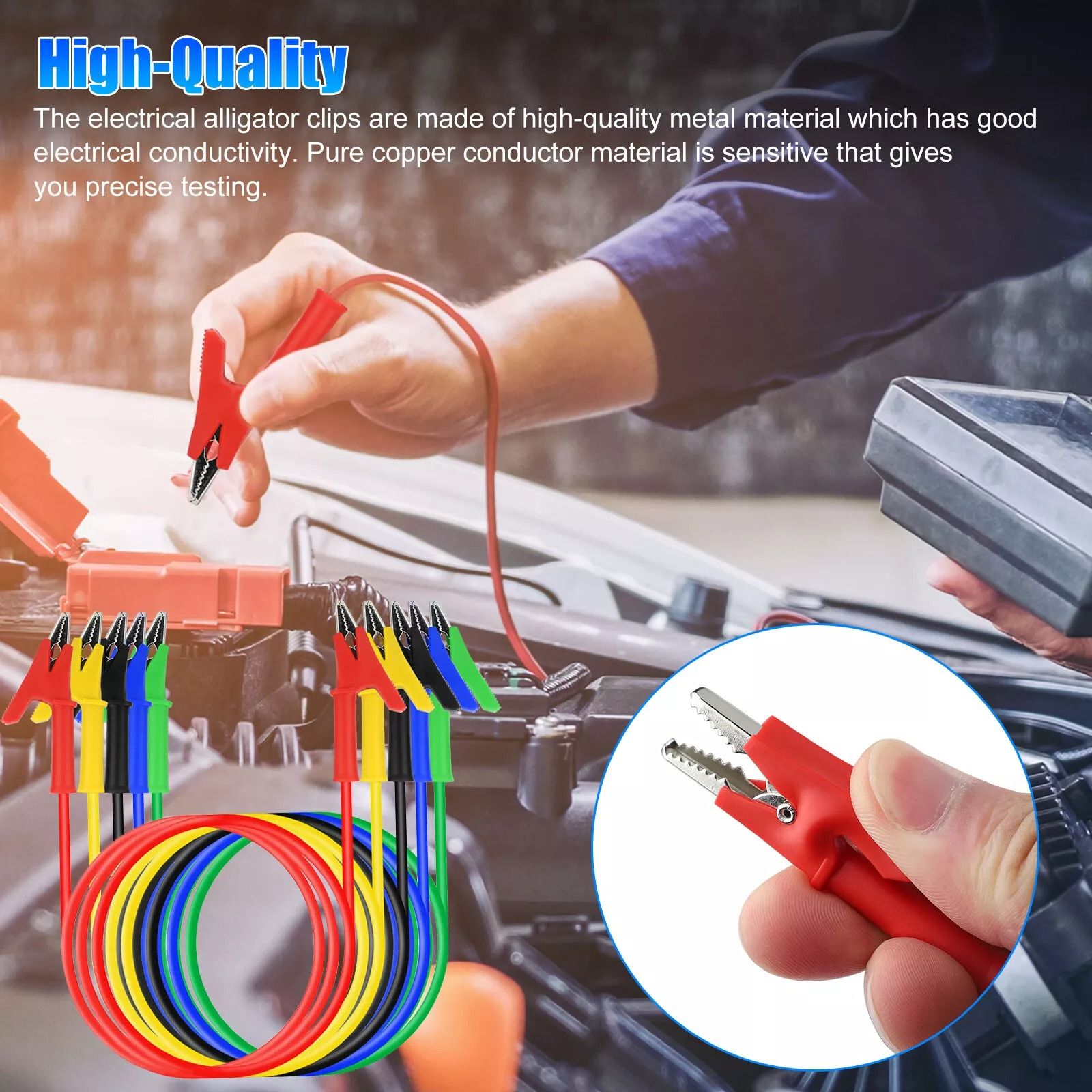 Alligator Clips Electrical Test Leads Set Durable Jumper Wires  Cables for Secure Connections 30V