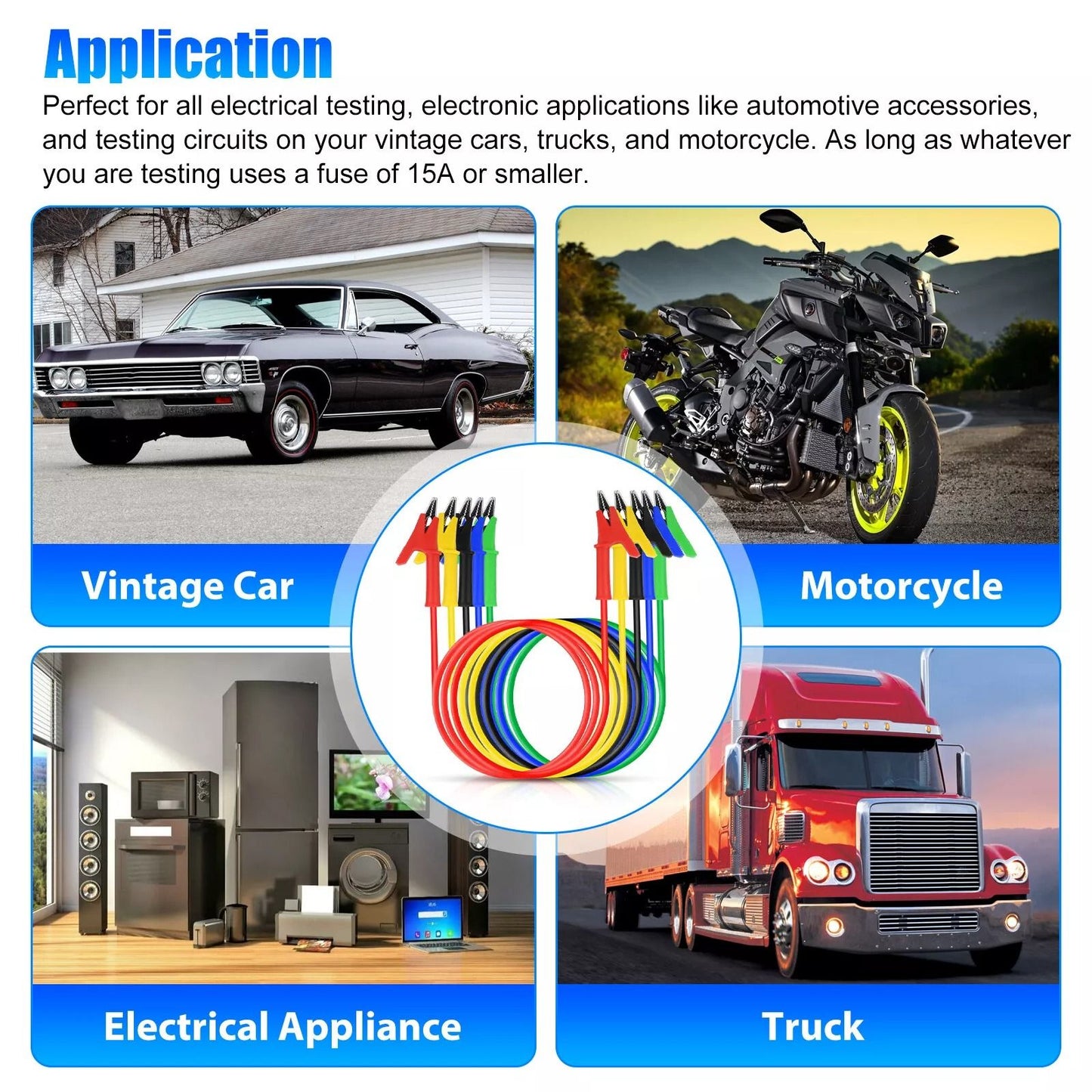 Alligator Clips Electrical Test Leads Set Durable Jumper Wires  Cables for Secure Connections 30V