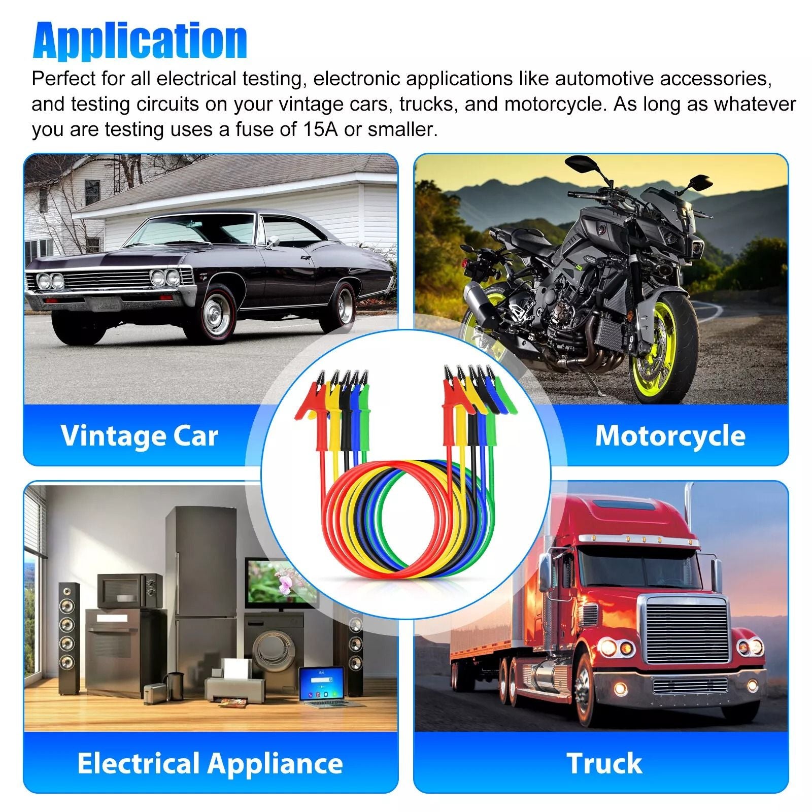 Alligator Clips Electrical Test Leads Set Durable Jumper Wires  Cables for Secure Connections 30V