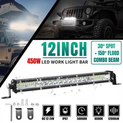 LED Work Light Bar Combo Spot Flood Driving Lamp for SUV ATV Boat Off Road