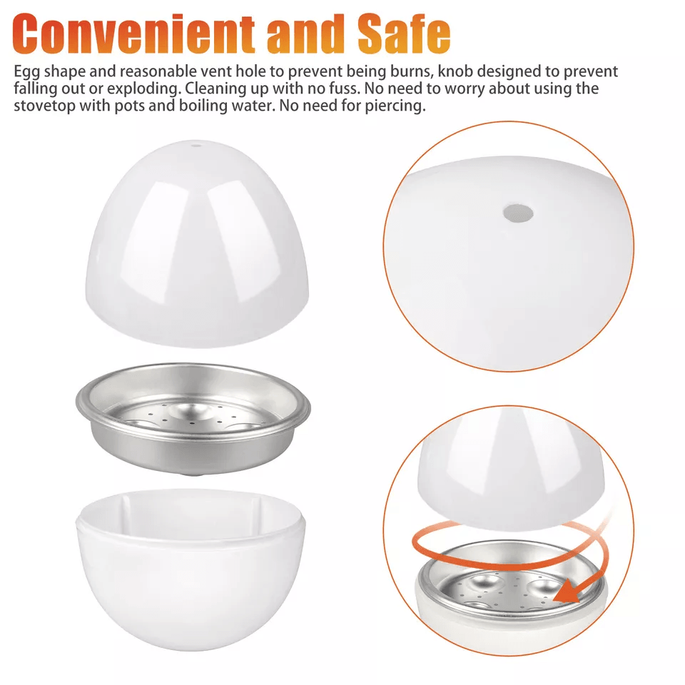 Microwave Safe Egg Boiler Cooker Egg Capacity Ball Shape Steamer For Hard Or Soft Boiled Eggs Adjus 2