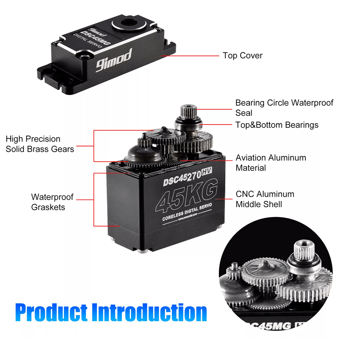 Metal Gear Digital Servo Waterproof High Torque  Speed Coreless Motor For RC Car Truck Crawler 5