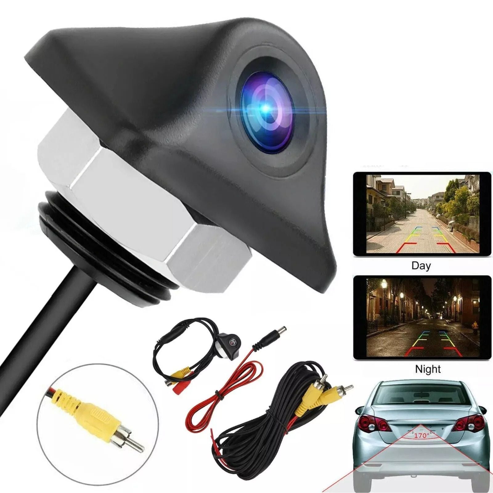 Universal Car Rear View Camera, Auto Parking Reverse Backup Camera with Night Vision (Waterproof)