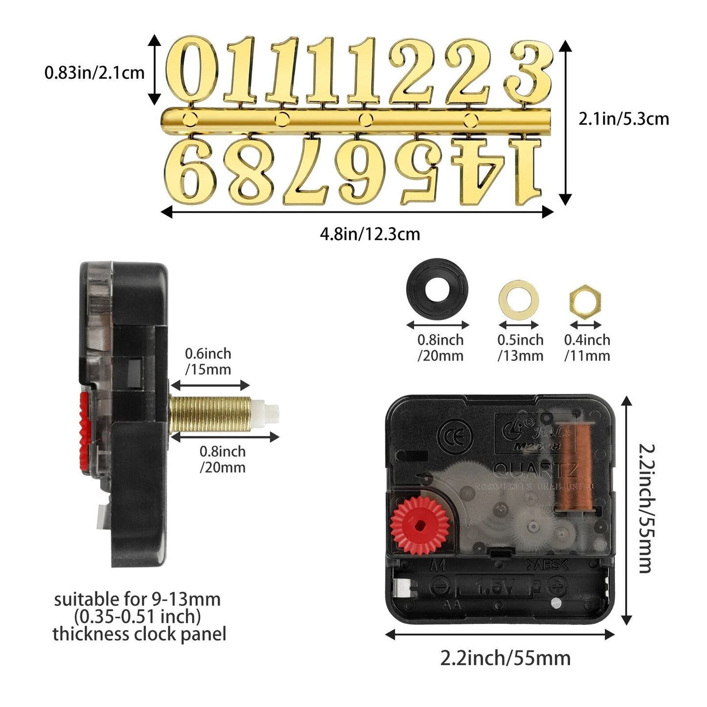 6Set Quartz Wall Clock Movement Mechanism DIY Kit With Replacement Hands  Repair Tool Kit 1