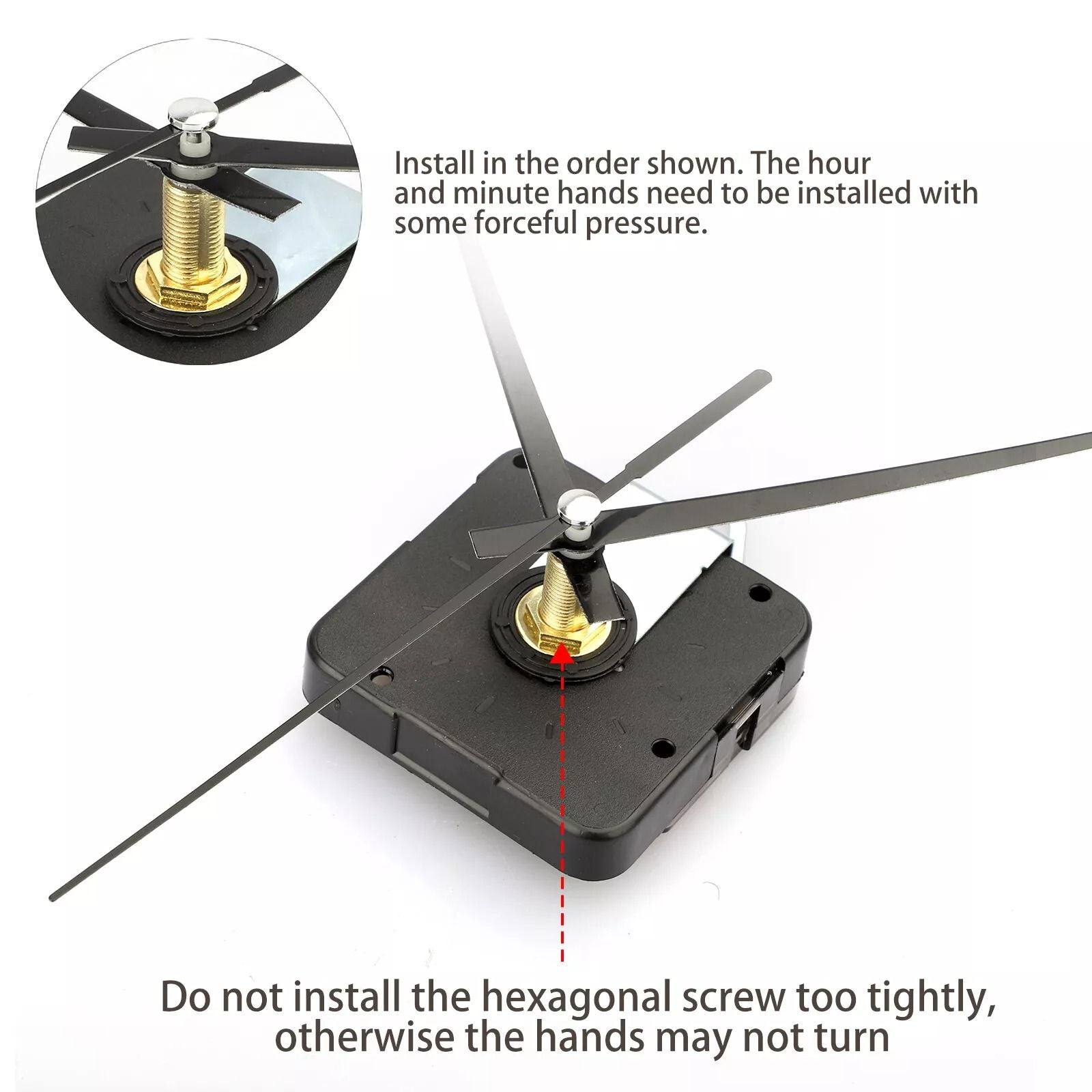 6Set Quartz Wall Clock Movement Mechanism DIY Kit With Replacement Hands  Repair Tool Kit 6