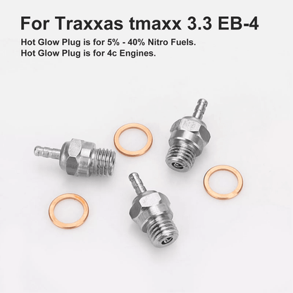 Hot Glow Plug Durable Set For Traxxas TMaxx Volcano RC Cars 3