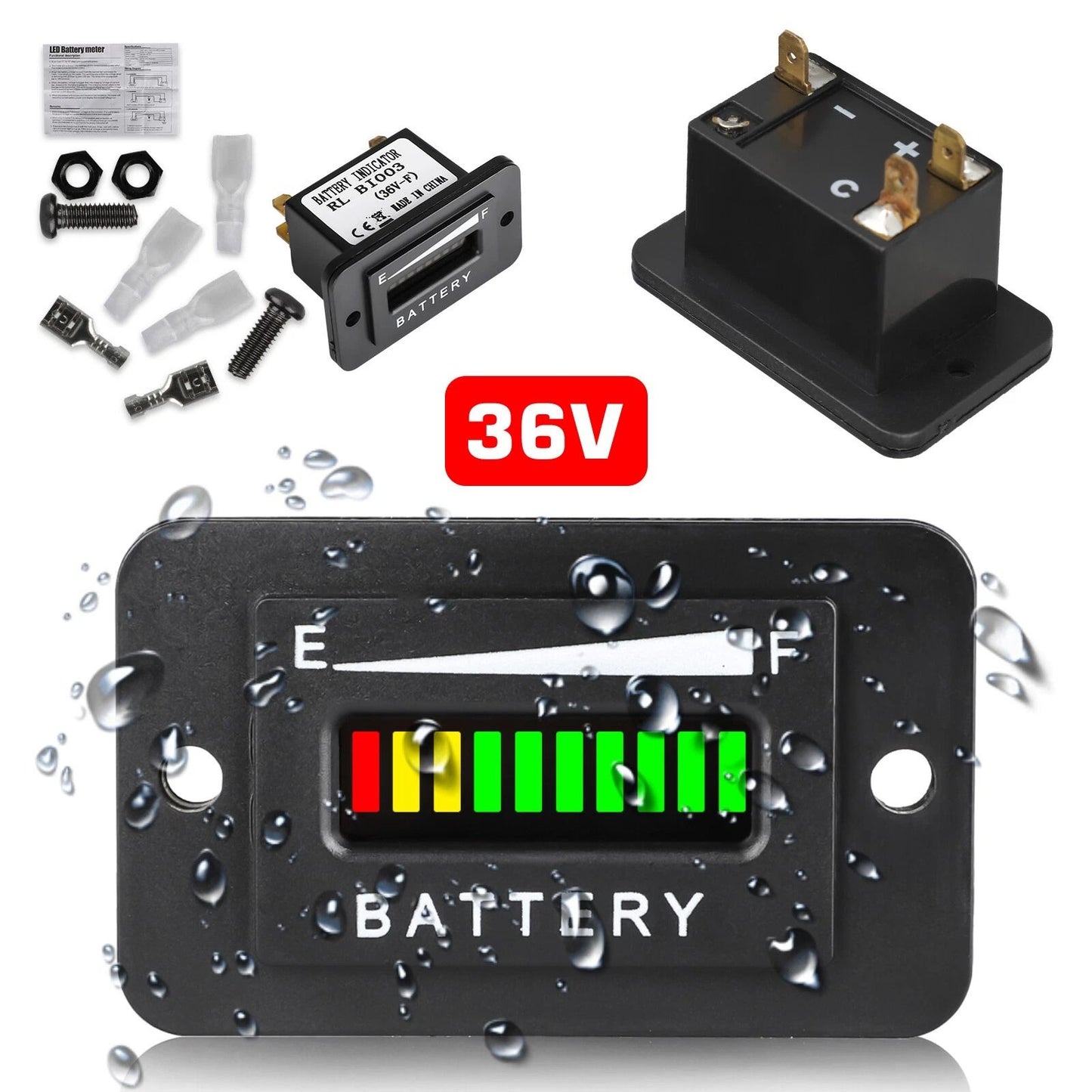 Battery Indicator Meter Gauge for 36V EZGO Club Car Yamaha Golf Cart Boat  ATV Voltage Tester