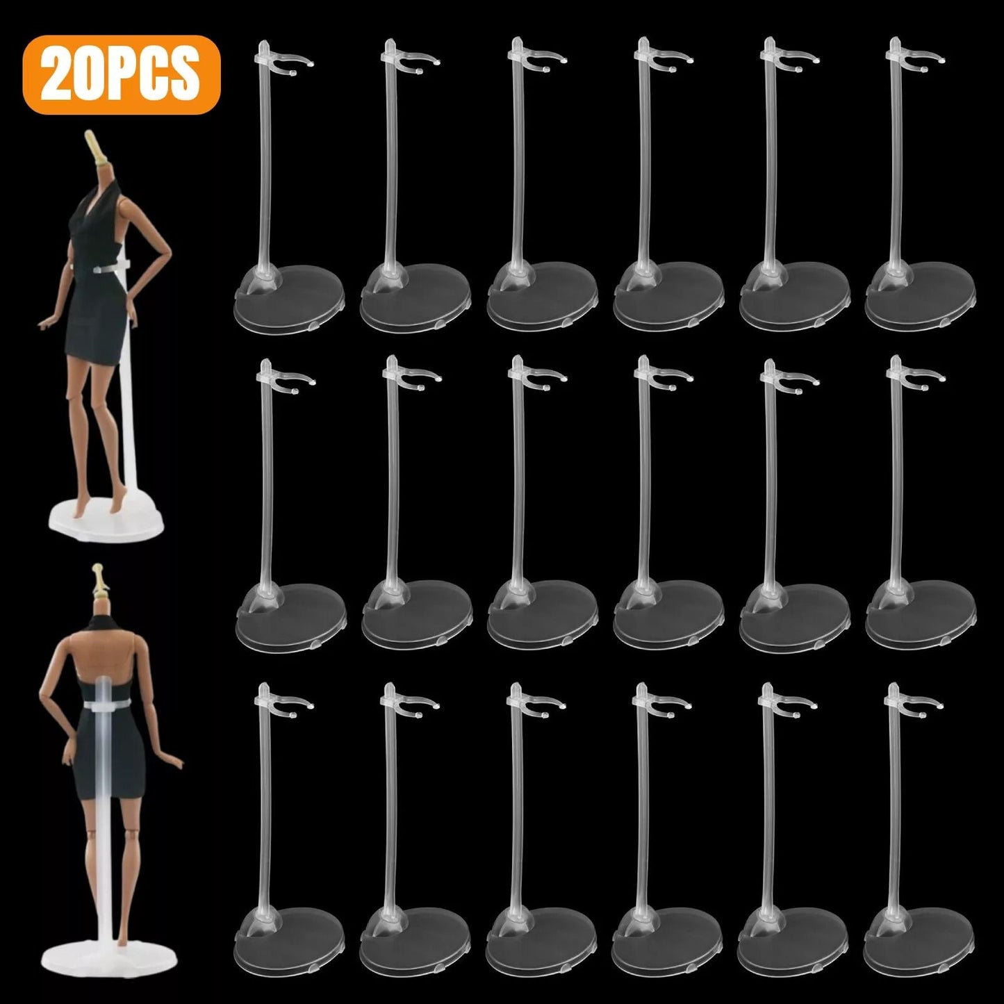 Doll Display Stand Transparent Model Holder  Shelf Support 5