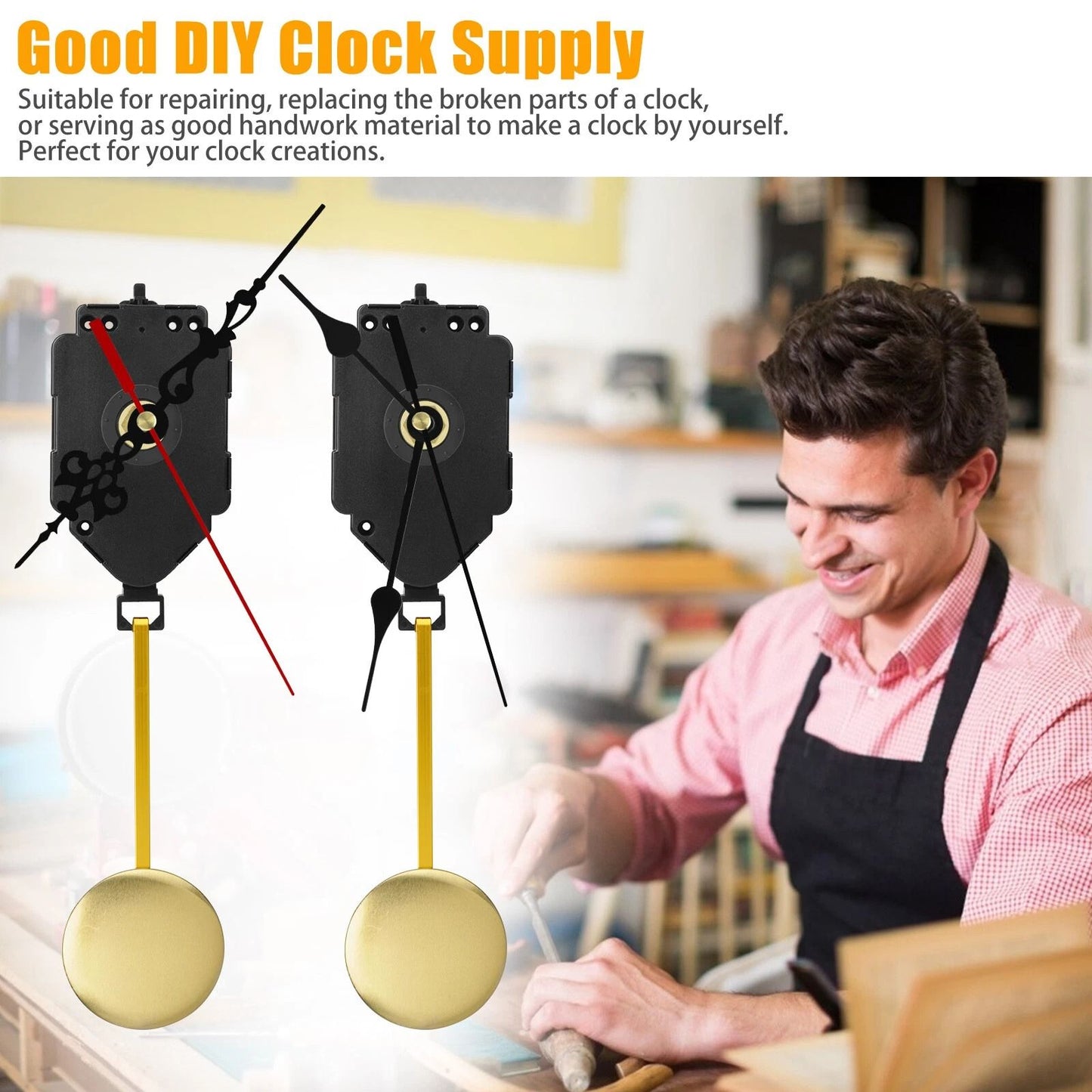 Quartz Wall Clock Pendulum Swing Movement  DIY Mechanism Kit With Silent Motor For Repair  Chime Cl 1