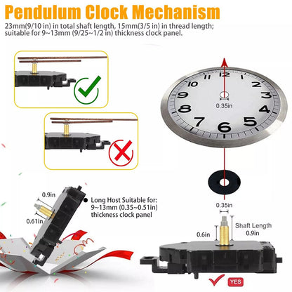 Quartz Wall Clock Pendulum Swing Movement  DIY Mechanism Kit With Silent Motor For Repair  Chime Cl 3