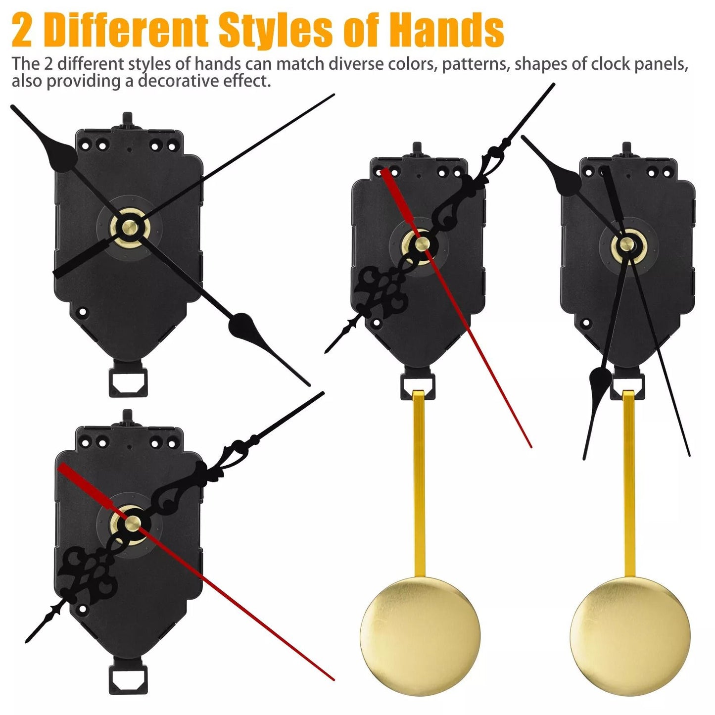 Quartz Wall Clock Pendulum Swing Movement  DIY Mechanism Kit With Silent Motor For Repair  Chime Cl 2