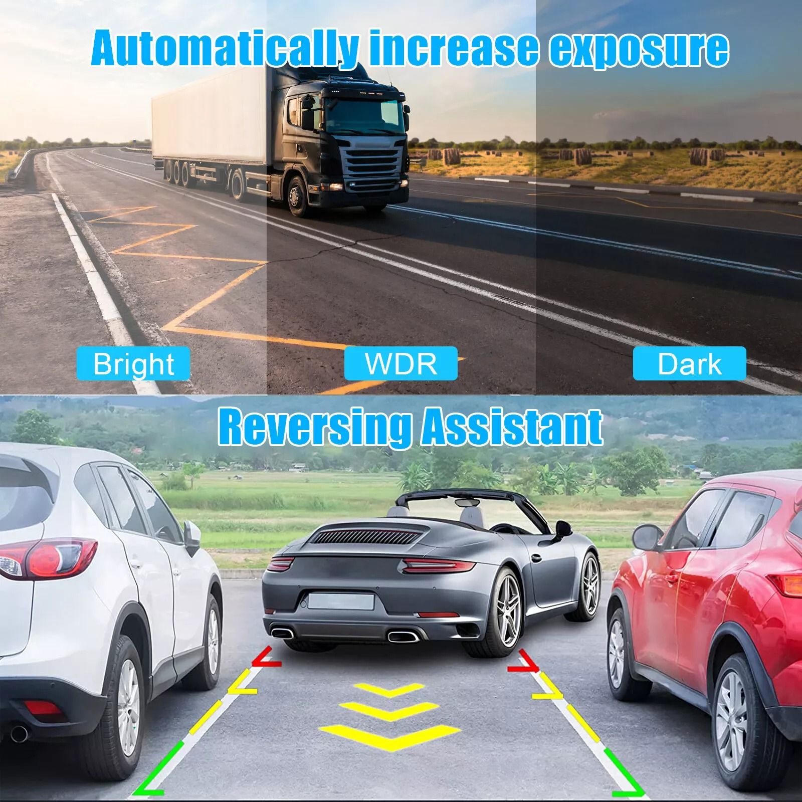 HD 1080P Dual Lens Dash Cam Front  Rear Car DVR Camera with GSensor Night Vision Loop Recording