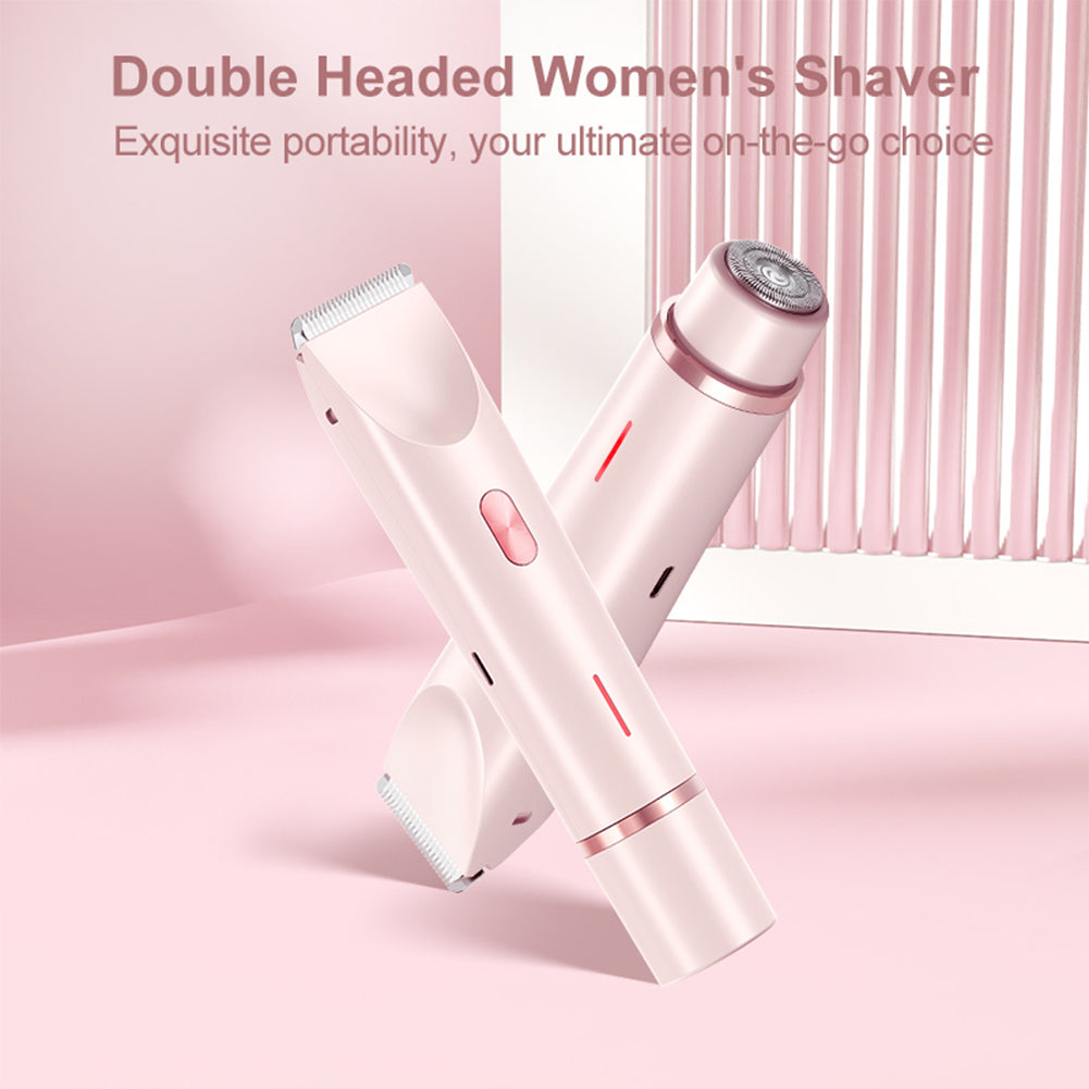 DualHead Womens Electric Shaver  Pubic Hair Trimmer  Bikini Shaver With Detachable Heads For Sensit 1