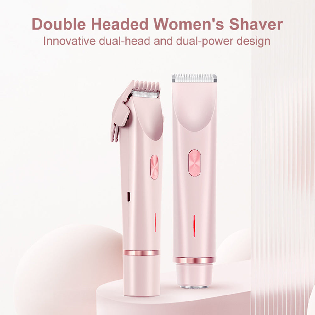 DualHead Womens Electric Shaver  Pubic Hair Trimmer  Bikini Shaver With Detachable Heads For Sensit 2