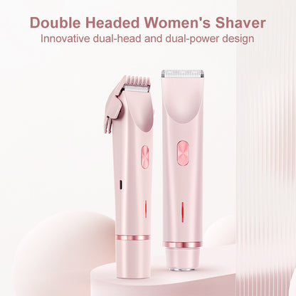 DualHead Womens Electric Shaver  Pubic Hair Trimmer  Bikini Shaver With Detachable Heads For Sensit 2