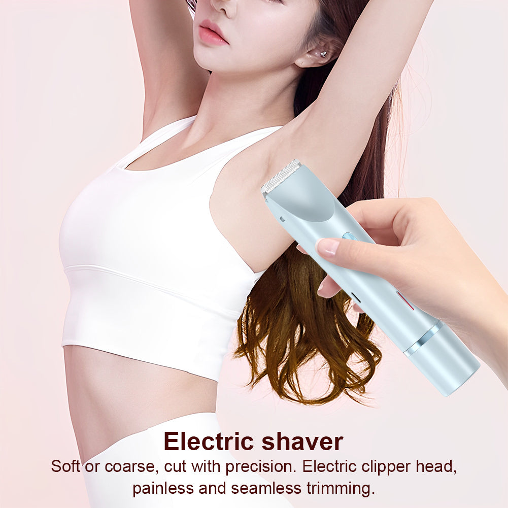 DualHead Womens Electric Shaver  Pubic Hair Trimmer  Bikini Shaver With Detachable Heads For Sensit 3