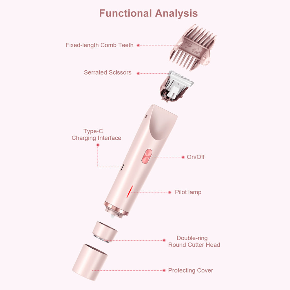 DualHead Womens Electric Shaver  Pubic Hair Trimmer  Bikini Shaver With Detachable Heads For Sensit 5