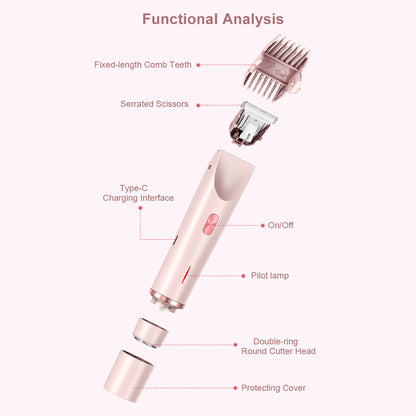 DualHead Womens Electric Shaver  Pubic Hair Trimmer  Bikini Shaver With Detachable Heads For Sensit 5