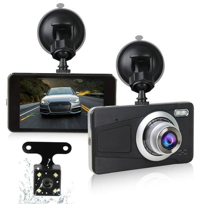 HD 1080P Dual Lens Dash Cam, Front & Rear Car DVR Camera with G-Sensor, Night Vision, Loop Recording