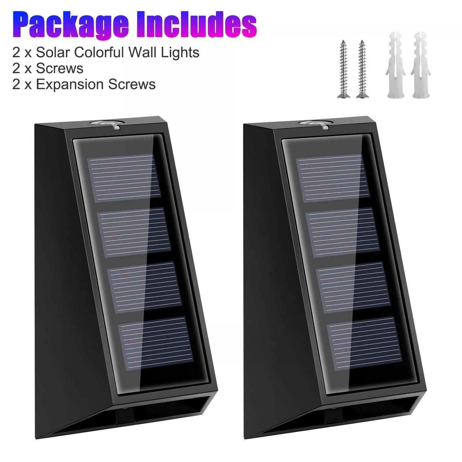 Solar Colorful Wall Light RGB 7Color Changing Waterproof Yard  Garden Lamp For Stairs Fences Patio 7