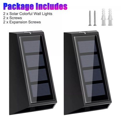 Solar Colorful Wall Light RGB 7Color Changing Waterproof Yard  Garden Lamp For Stairs Fences Patio 7