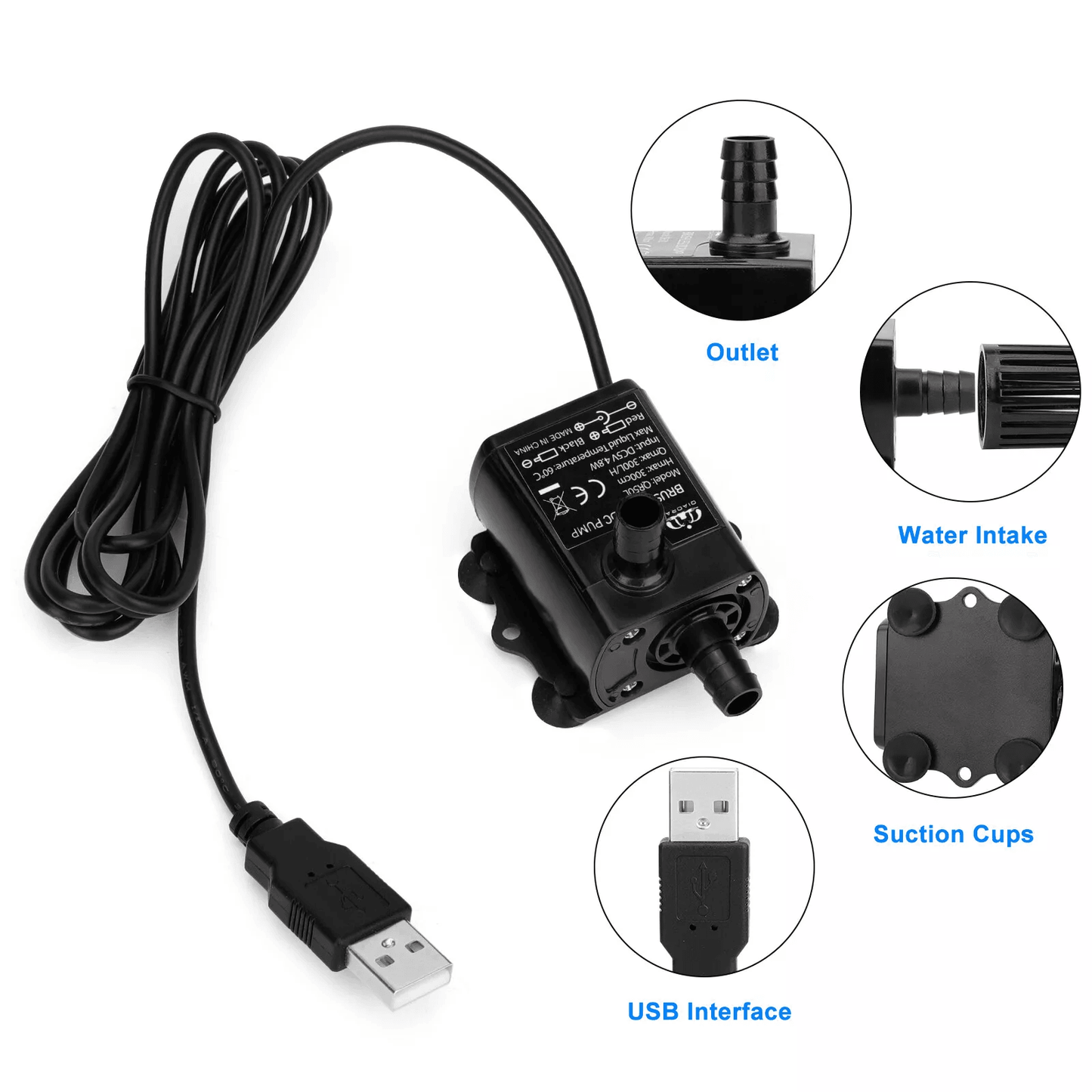 Aquarium Flow Adjustable Submersible Water Pump For Pond Fountain  Hydroponics 1