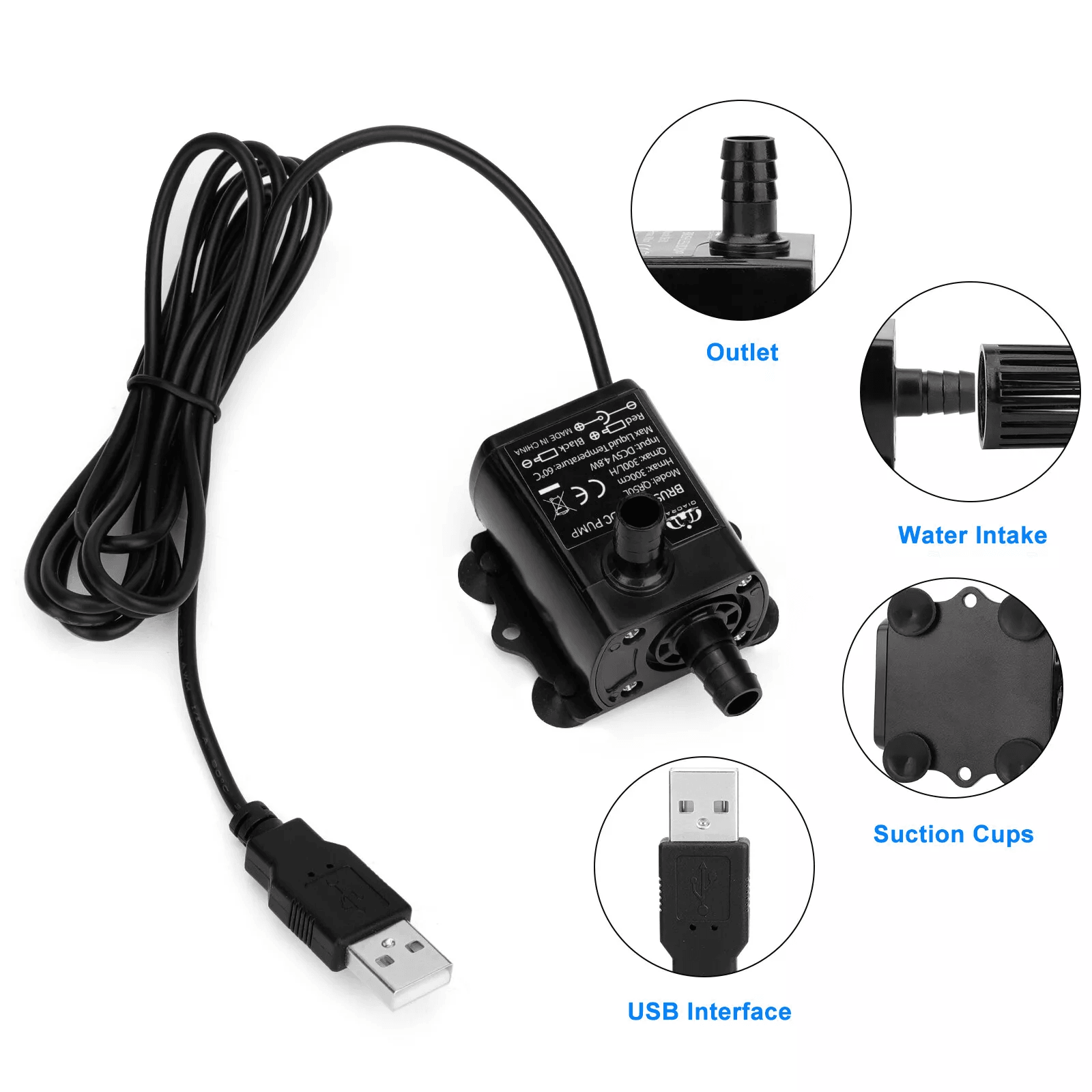 Aquarium Flow Adjustable Submersible Water Pump For Pond Fountain  Hydroponics 1