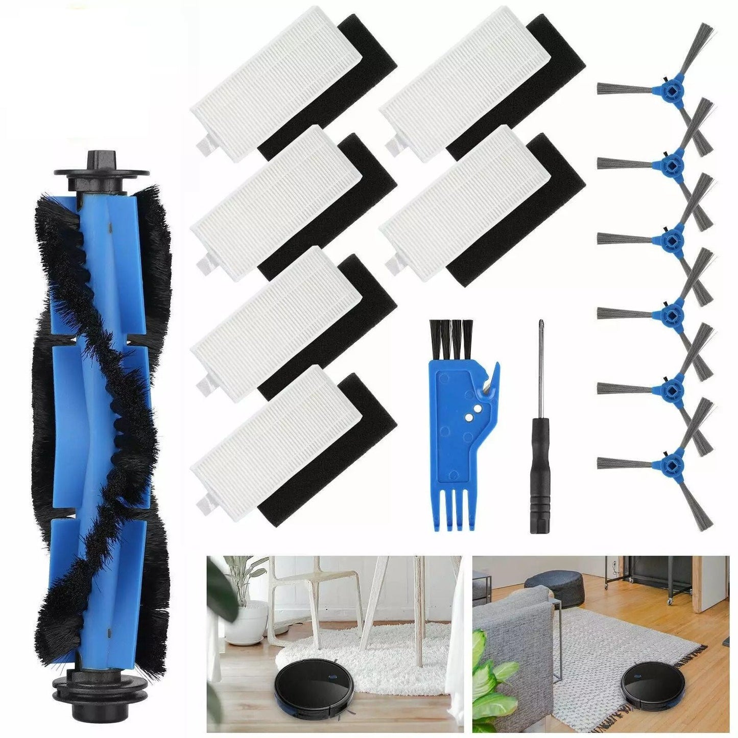 Genuine Replacement Brushes  Filter for Eufy RoboVac 11S 30C 25C 35C Premium Cleaning Parts Kit