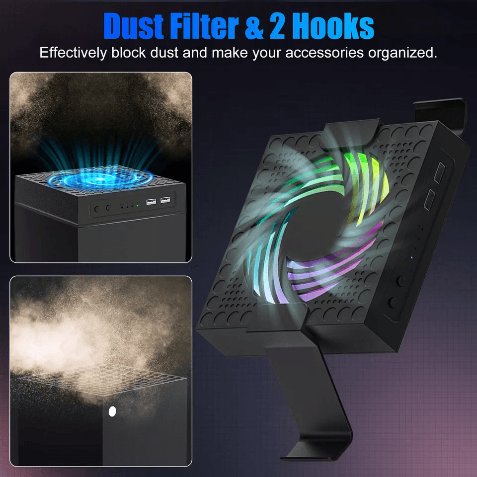 Xbox Series Cooling Fan Vertical Stand Cooler Quiet Console Cooling System With USB Expansion And H 1