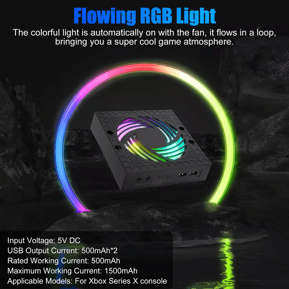Xbox Series Cooling Fan Vertical Stand Cooler Quiet Console Cooling System With USB Expansion And H 3