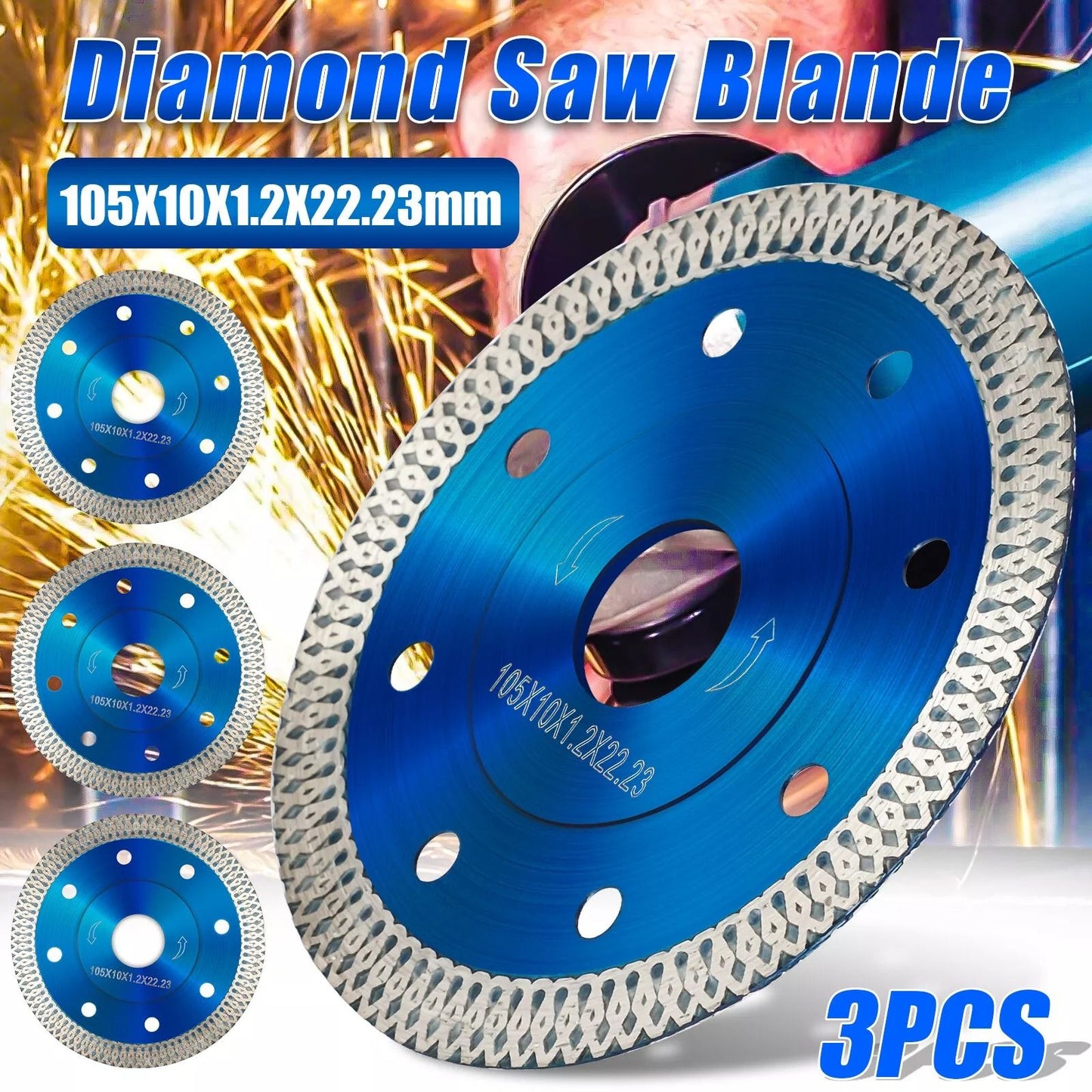 Turbo Diamond Grinder Blade WetDry Cutting Disc For Porcelain Tile  Stone 2