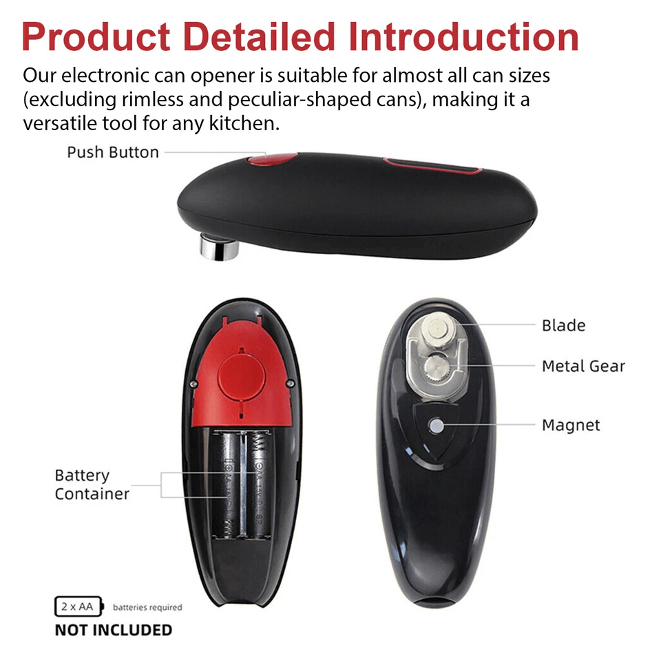 Electric Commercial Can Opener Automatic HandsFree Smooth Edge Stainless Steel Kitchen Tool 1