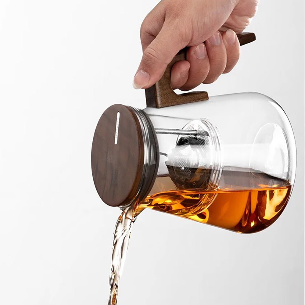 Bonston Heat-Resistant Glass Teapot with Magnetic Switch – 27oz, Durable & Stylish