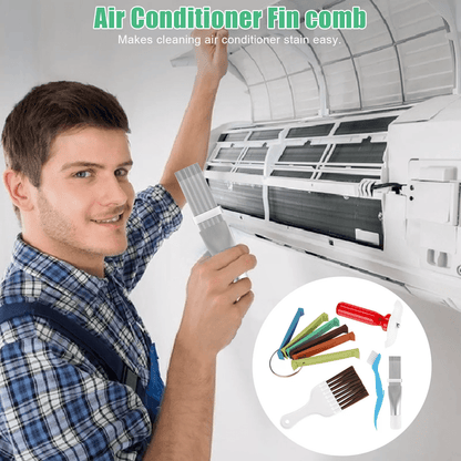 Air Conditioner Fin Cleaner Set Condenser Fin Comb  Straightener Cleaning Brush Tool Kit For AC Mai 5