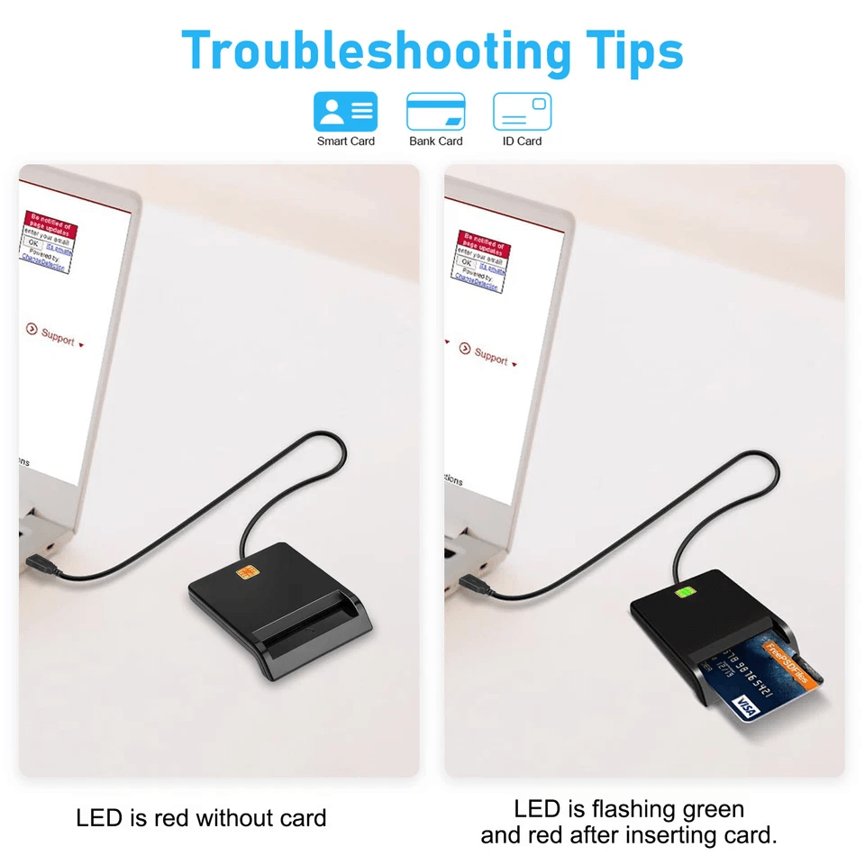 Smart Card Reader DOD Military CAC ID Compatible With Windows  Mac OS 3