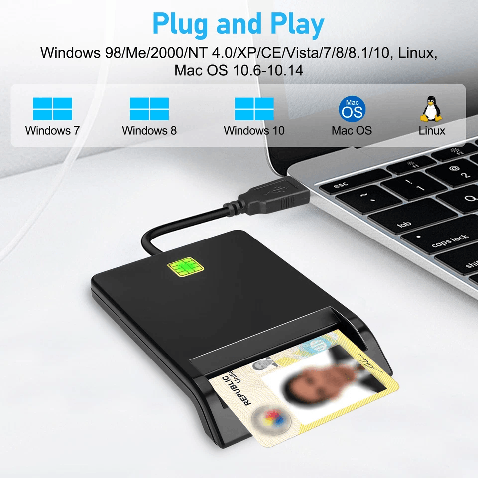 Smart Card Reader DOD Military CAC ID Compatible With Windows  Mac OS 2