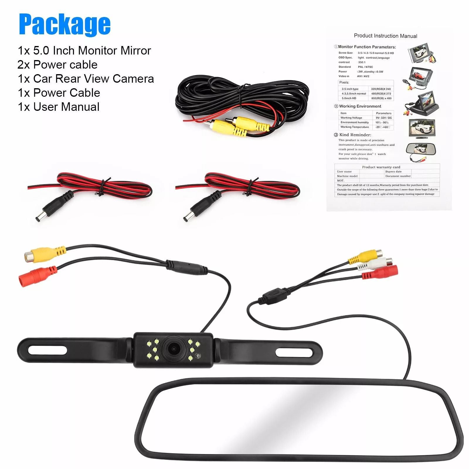Car Backup Camera System HD Reverse Parking Camera With Night Vision IP67 Waterproof  Easy Installa 2