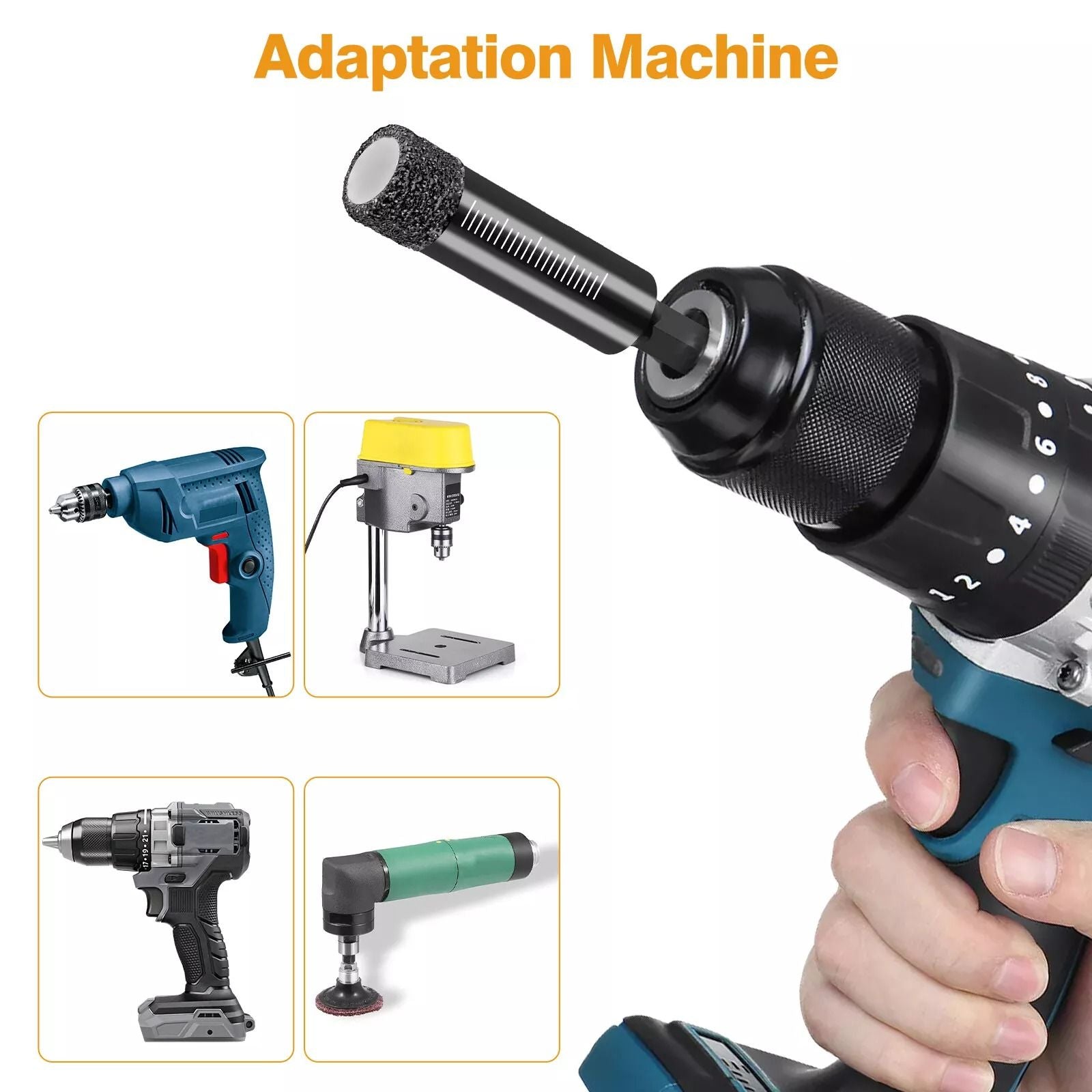 Diamond Hole Saw Set For Porcelain  Tile Vacuum Brazed Hex Shank Core Drill Bits DryWet Use 4