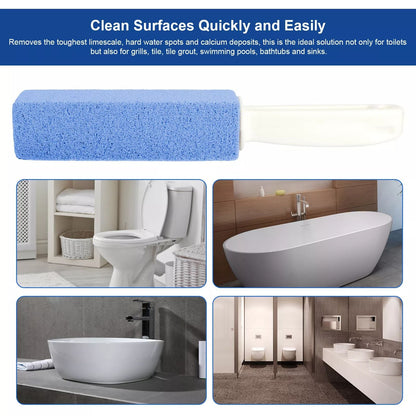 4 PCS Pumice Stone Cleaning Tool Heavy Duty Handle Toilet Scouring Stain Remover for Limescale  Har