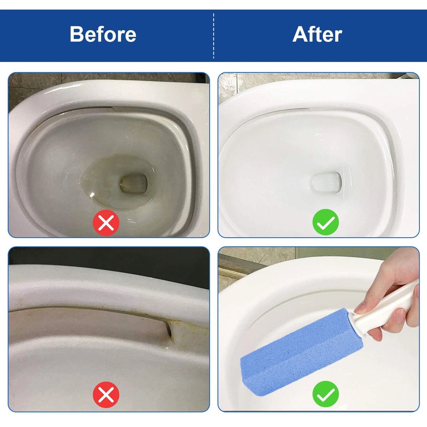 4 PCS Pumice Stone Cleaning Tool Heavy Duty Handle Toilet Scouring Stain Remover for Limescale  Har