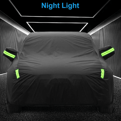 Universal Fit Full Car Cover Outdoor Waterproof Sun And All Weather Protection With Reflective Stri