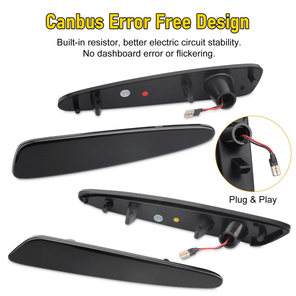 Smoked LED Side Marker Lights  Front Rear Turn Signal Lamps 4