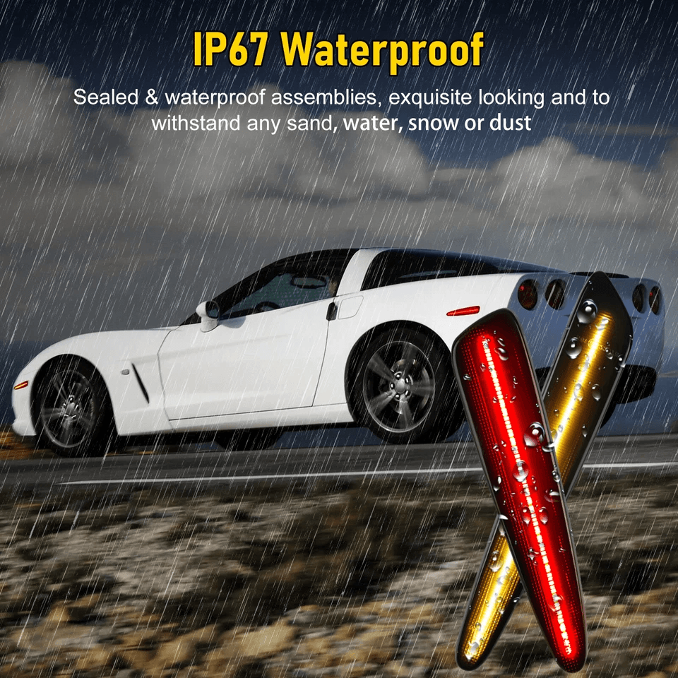 Smoked LED Side Marker Lights  Front Rear Turn Signal Lamps 2
