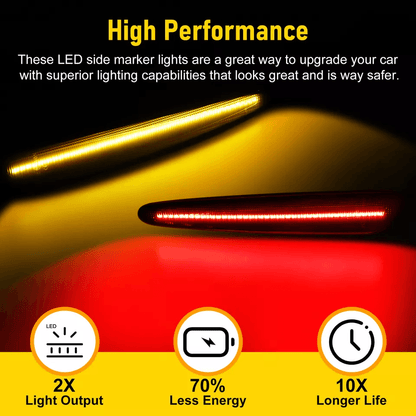 Smoked LED Side Marker Lights  Front Rear Turn Signal Lamps 1
