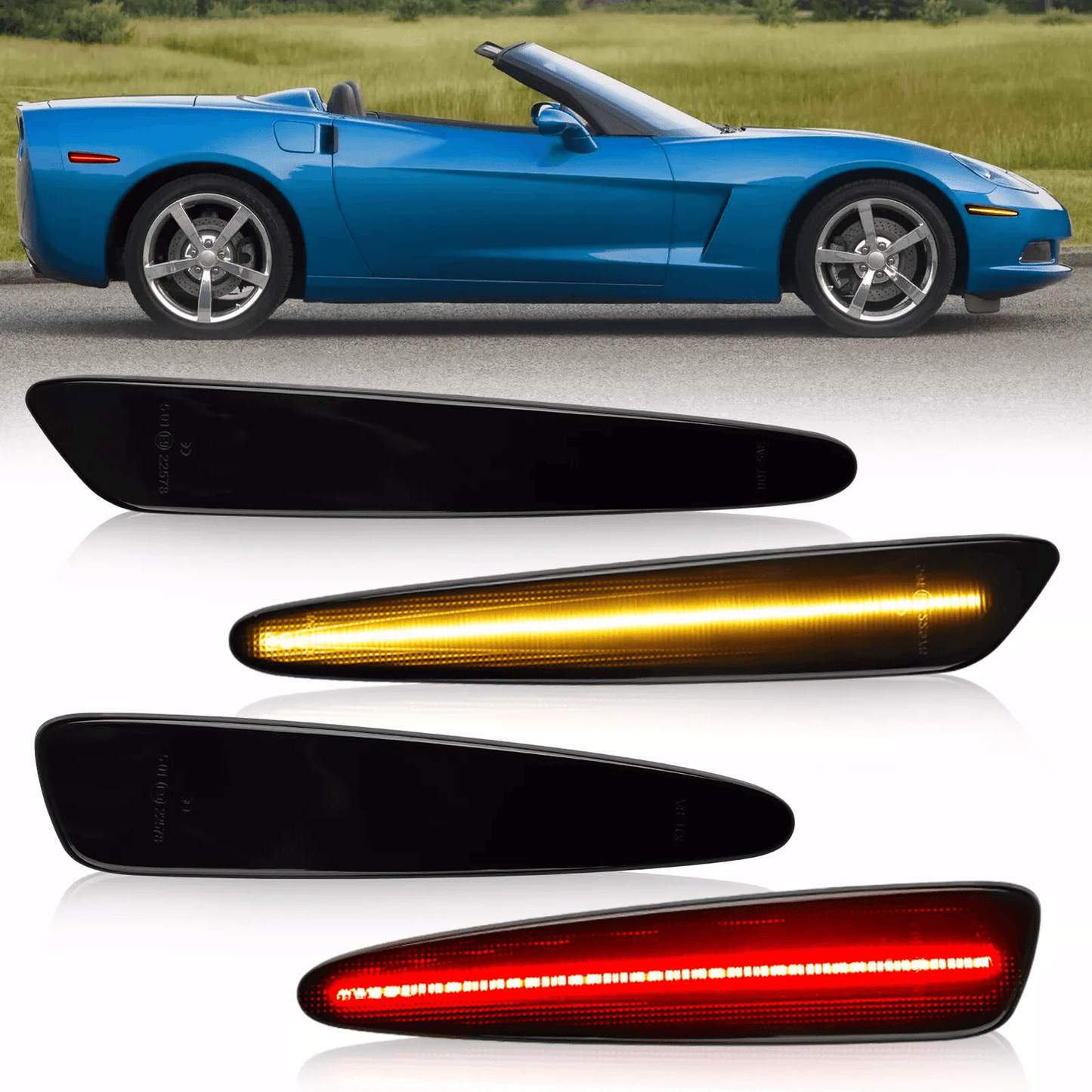Smoked LED Side Marker Lights & Front Rear Turn Signal Lamps