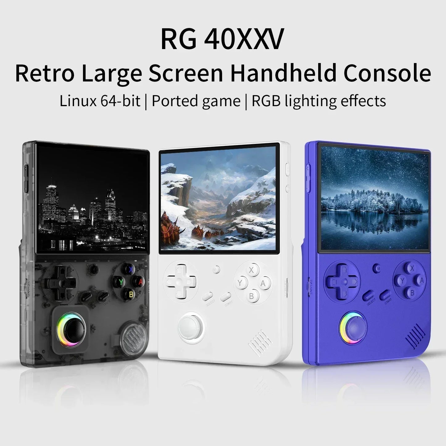 Retro Game Console with 4 IPS Display, Portable RG 40XXV for PSP/PS1 N64 Games, TV Output & Dual TF Card Slots