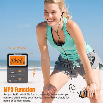 Portable Music Player with FM Radio & MP3 Playback Rechargeable, Compact, & Memory Card Slot