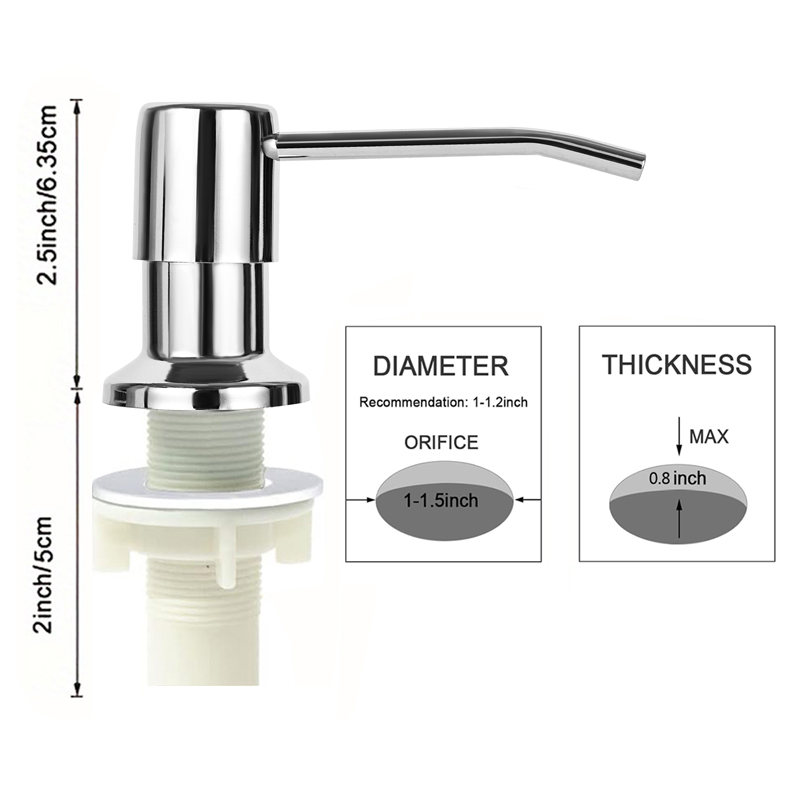 Soap Dispenser For Kitchen Sink Countertop Soap Dispenser Pump With Silicone Extension Tube 1