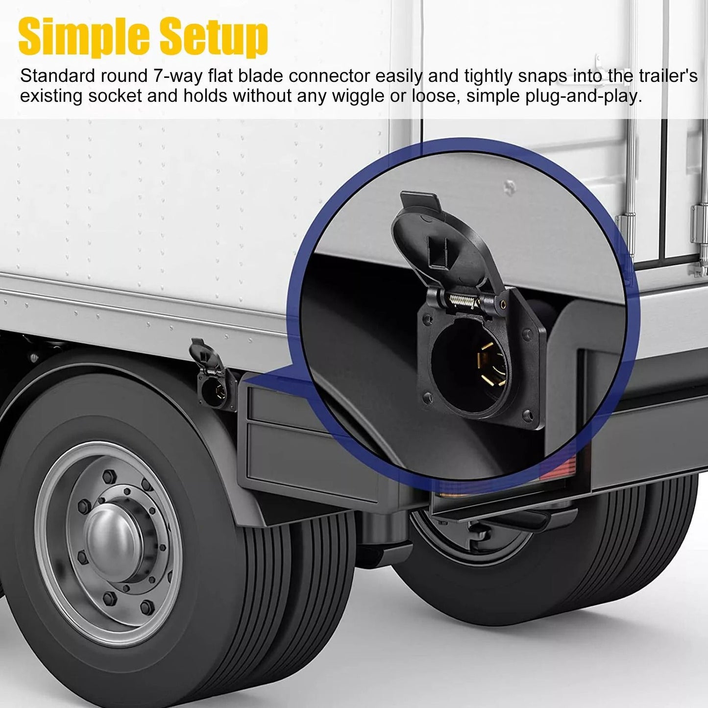 4 Pin Flat To 7 Way RV Trailer Adapter  Heavy Duty Truck Wiring Plug With Mounting Bracket 4